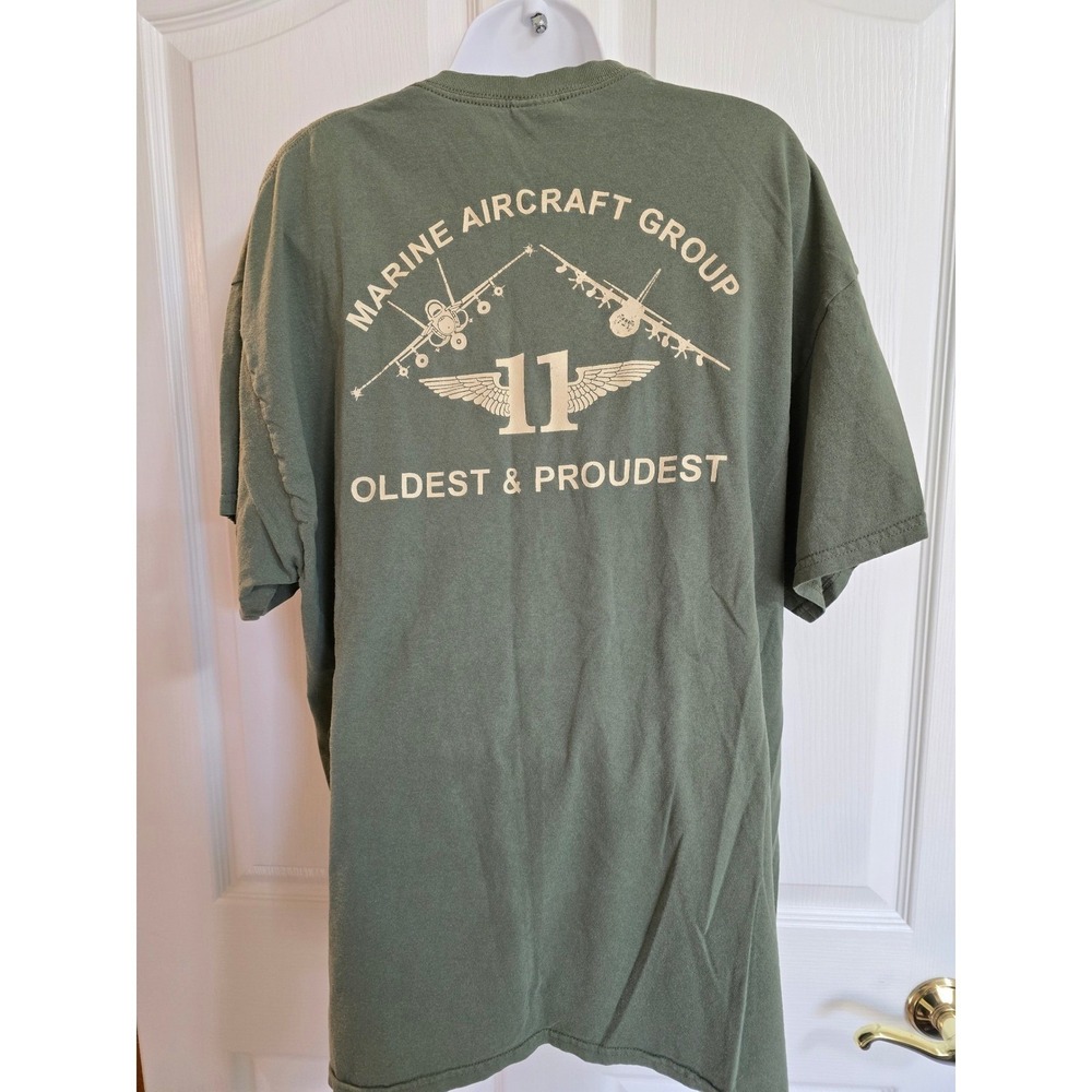 Vintage US Marine Corps Shirt Olive XL Pain is Temporary Pride is Forever /0498 - Picture 4 of 6